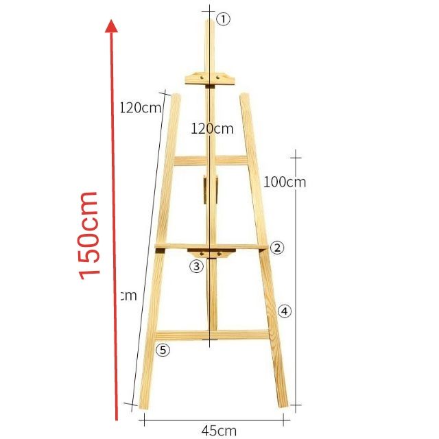 Giá Vẽ Gỗ Thông, Gấp Gọn 130cm, 150cm, 70cm Hỏa Tốc