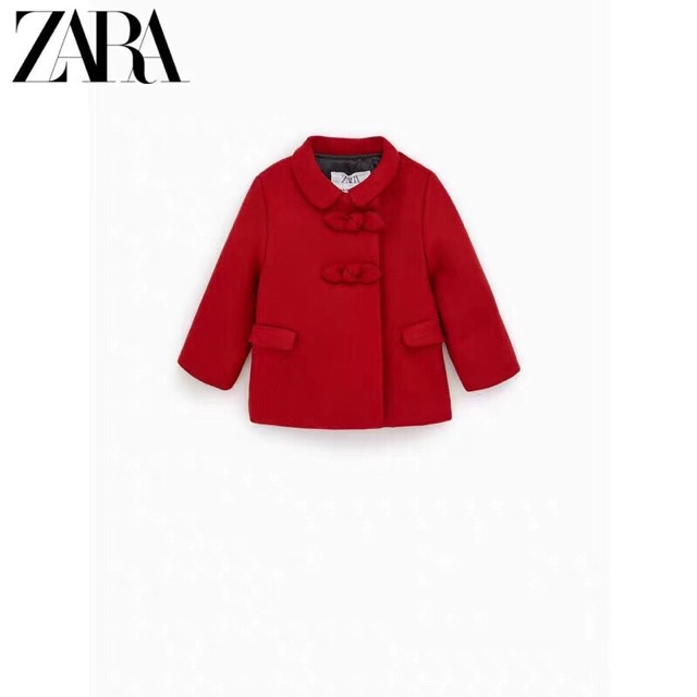 Áo dạ đỏ nơ ngực Zara dư xịn 2019