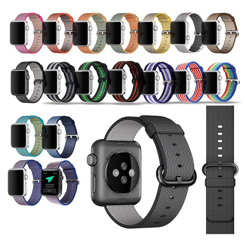 ✨✨Dây đeo Nylon dạng vải dệt cho đồng hồ Apple Watch 🍀 [Series 1 2 3 4 5 6 SE] 38 40 42 44mm