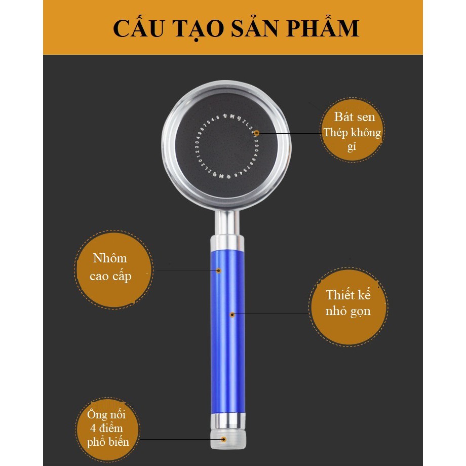 Vòi Sen Tăng Áp Không Dùng Điện, Tăng Áp SIÊU MẠNH Làm Từ Hợp Kim Nhôm