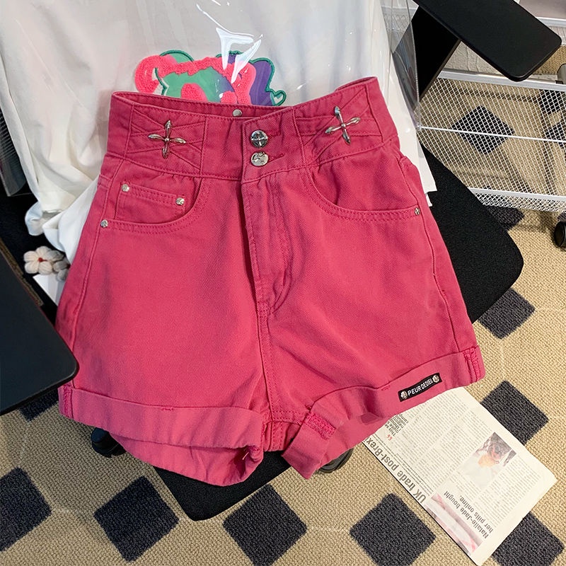 COZOKC COZOK Quần short denim COZOK lưng cao dáng ôm thời trang cá tính trẻ trung độc đáo