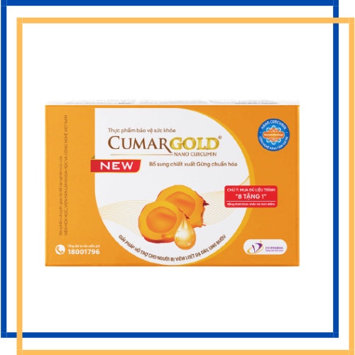 Cumargold New 150gr hoàn toàn mới cùng Gừng chuẩn hoá tiên tiến cho viêm loét dạ dày tá tràng hộp 30 viên