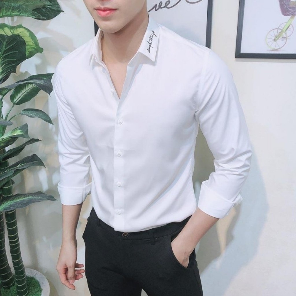 Áo Sơ Mi Nam Viền Cổ Chữ Ký GN622 Thời trang EMEY LUXURY