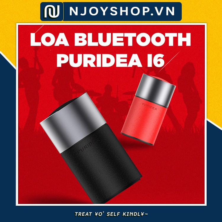 Loa Blutooth Không Dây Mini PURIDEA I6 Âm Lớn Bass Chắc Chơi Nhạc 6H Cao Cấp Bảo Hành 3 Tháng 1 Đổi 1