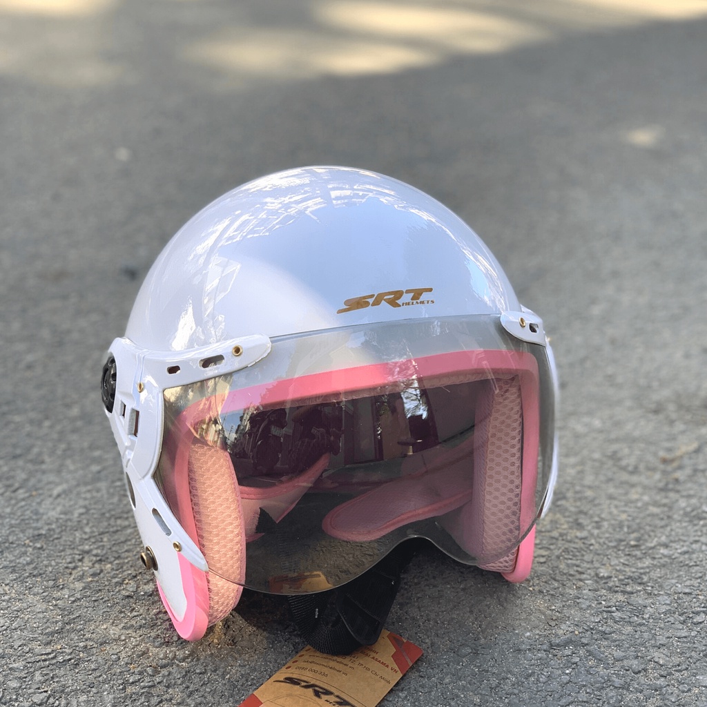 Mũ bảo hiểm 3/4 SRT kính càng chống chói chống tia UV cao cấp