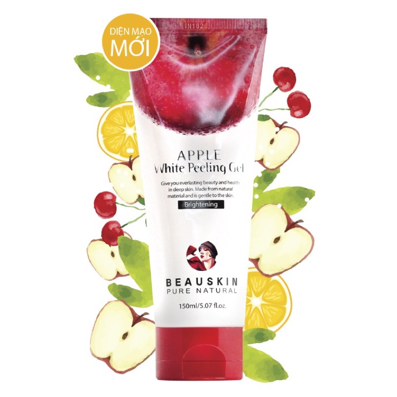 Tẩy da chết làm sạch sâu và loại bỏ mụn đầu đen cao cấp Beauskin Apple White Peeling Gel 150ml