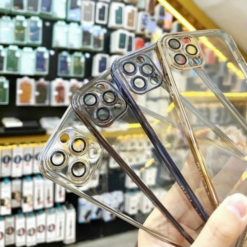 Ốp lưng Totu bảo vệ camera iPhone 14 Pro Max 13 Mini, 13 Pro, 13 Pro Max lưng trong viền màu màu chính habgx