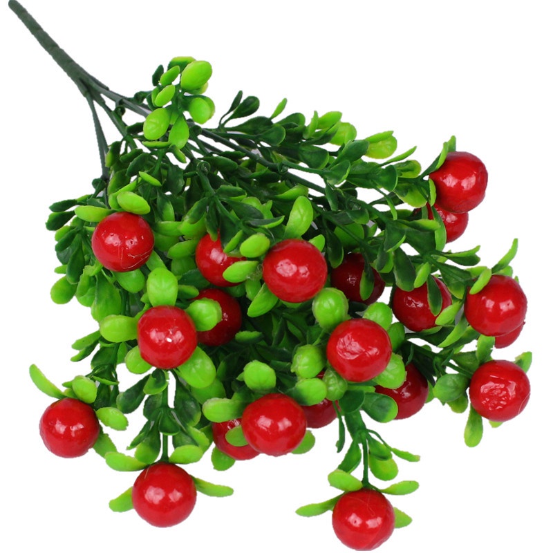 Cành Lựu 6 Quả Có Lá Xanh - Lựu Giả Cao Cấp Decor