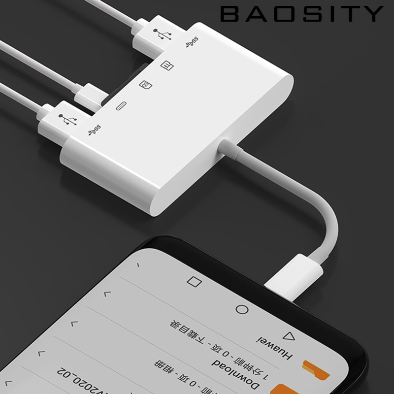[BAOSITY]5 in 1 Type-C Hub Adapter USB3.0 Multi Charging Port Card Reader For MacBook