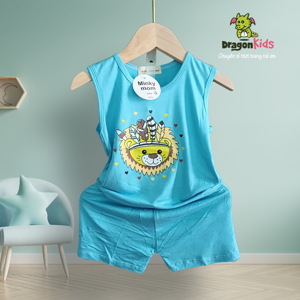 Đồ bộ trẻ em thun lạnh Minky Mom ba lỗ siêu thoáng mát