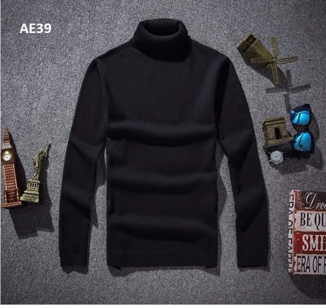 [freeship 99k] Áo len nam cổ lọ màu đen | BigBuy360 - bigbuy360.vn