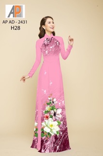 Vải áo dài hoa sen