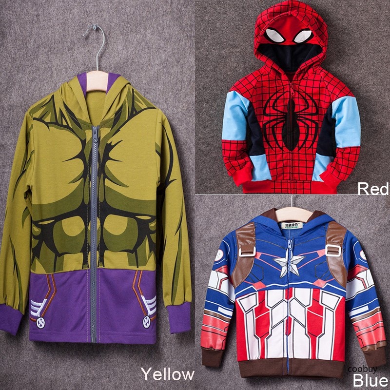 Áo khoác có mũ và khóa kéo họa tiết siêu anh hùng Avengers Endgame dễ thương cho bé trai