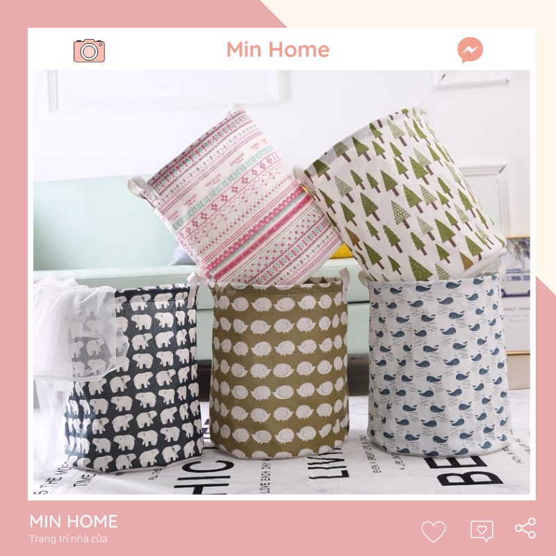 [SIÊU RẺ] Giỏ Vải Đựng Đồ Đa Năng Chống Thấm Nước Phong Cách Tây Âu.