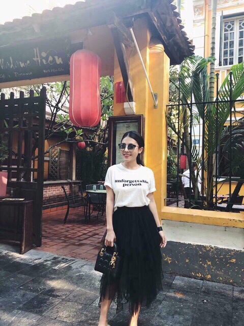 Chân váy voan tầng