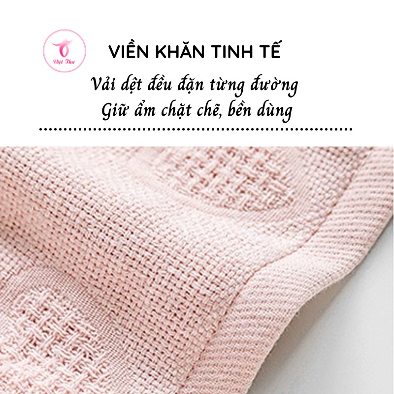 Khăn mặt trẻ em cotton thêu tay cao cấp VIỆT THƯ, siêu mềm mại, siêu thấm hút, 50gr, 25x50cm