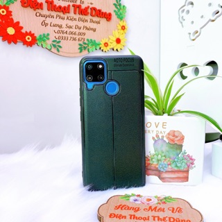 Ốp lưng Realme C25 C25s C12 C15 auto dẻo đen giả da cho nam