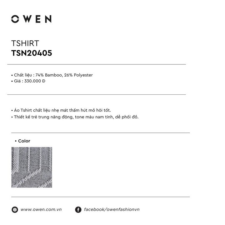 🌸 11.11 👉ĐỈNH 10.10 . Áo thun cộc tay nam Owen TSN  20405 - Áo phông nam Cực Đẹp . . 002 👈 🌸