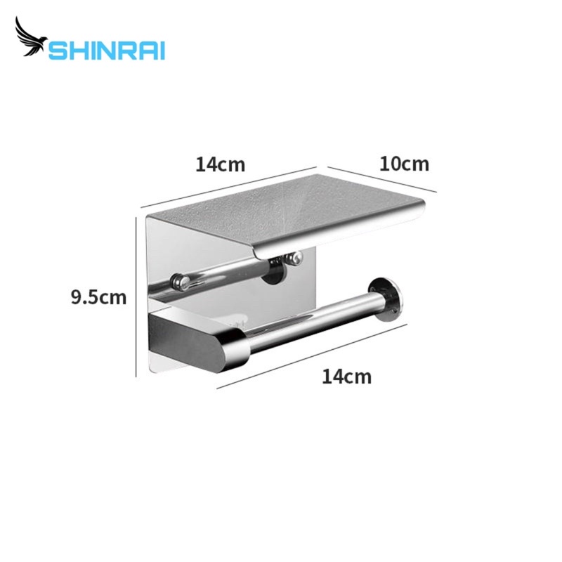 ( Dán Tường ) Lô Để Giấy Vệ Sinh , Hộp Giấy Vệ Sinh Nhà Tắm INOX SUS304 Bạc Gương Tấm Đặc Siêu Dày
