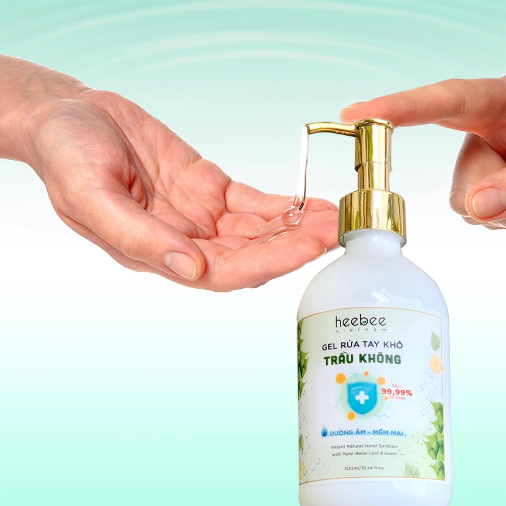 Gel rửa tay khô Trầu Không Heebee dưỡng ẩm, không khô da diệt sạch khuẩn đến 99.9% Hand Sanitizer Gel 65ml-300ml | BigBuy360 - bigbuy360.vn