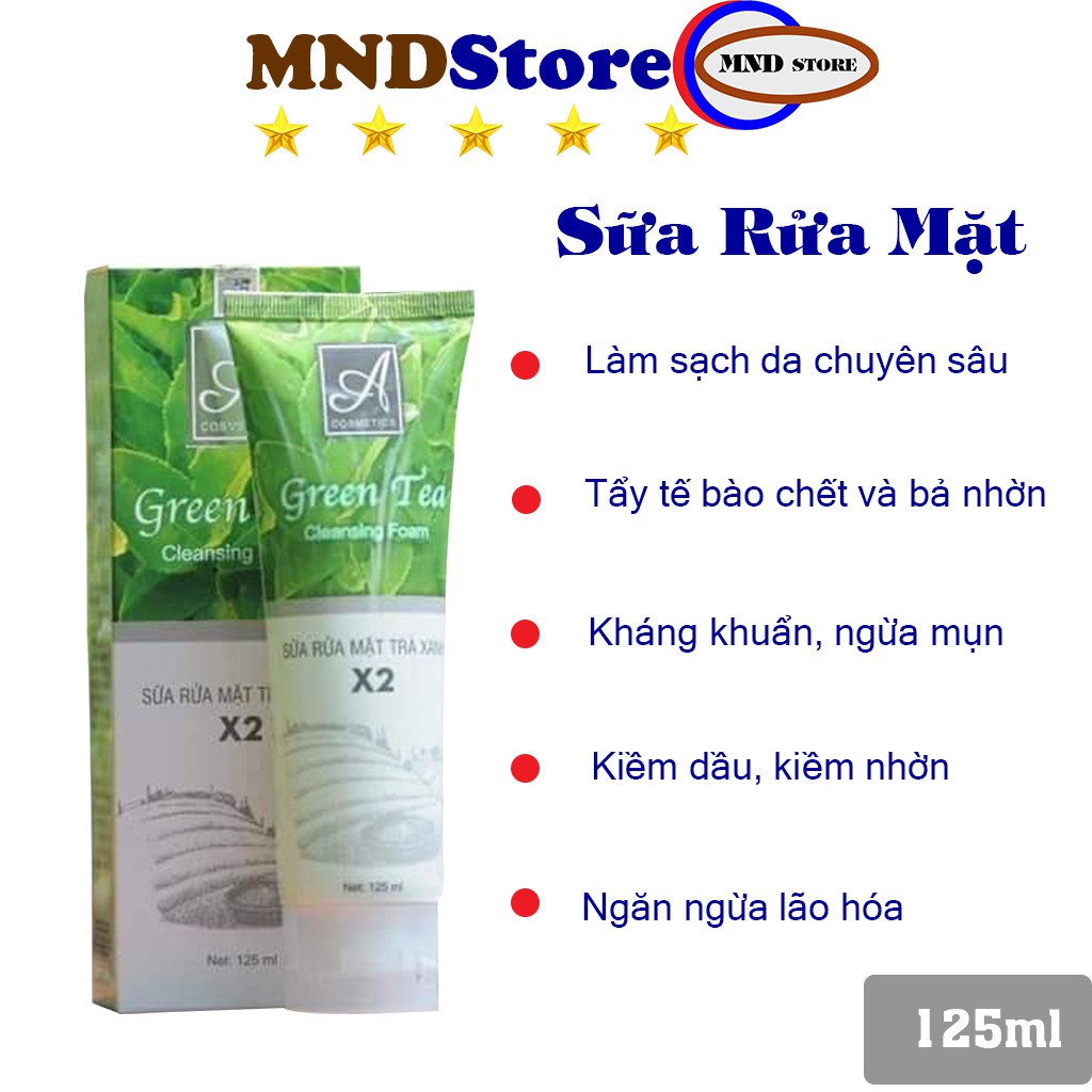 Sữa Rửa Mặt Trà Xanh ACOSMETICS, làm sạch da, diệt khuẩn, phục hồi chức nắng cho da