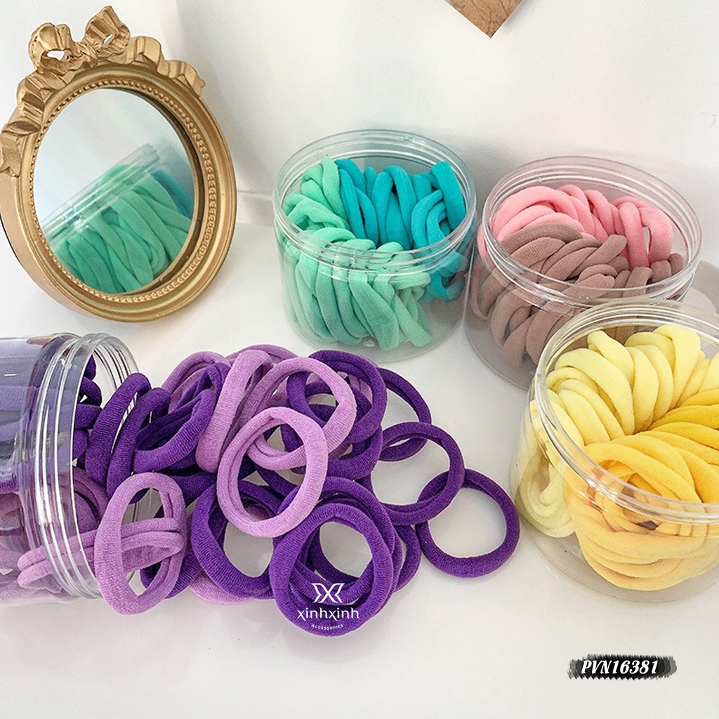 Hộp dây buộc tóc, dây cột tóc 2 màu xinh xắn phong cách Hàn Quốc - Xinh Xinh Accessories