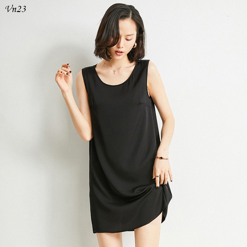 váy ngủ lụa(FREESHIP)Đầm ngủ  đầm mặc nhà thanh lịch chất liệu lụa hàn cao cấp, mát, mềm mịn không nhăn vn23 | BigBuy360 - bigbuy360.vn