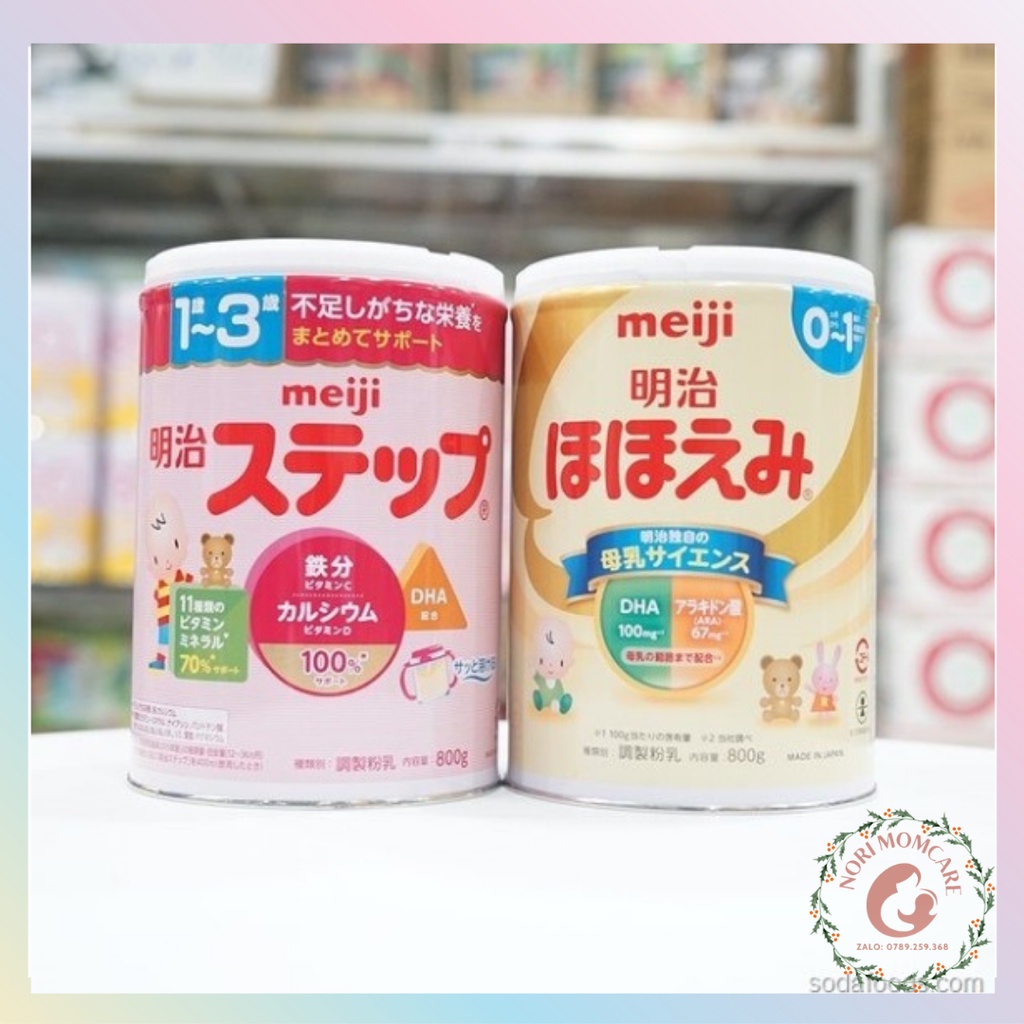 Sữa Meiji nội địa Nhật cho bé từ 0-1/ 1-3 tuổi, lon 800gr số 0 và số 9