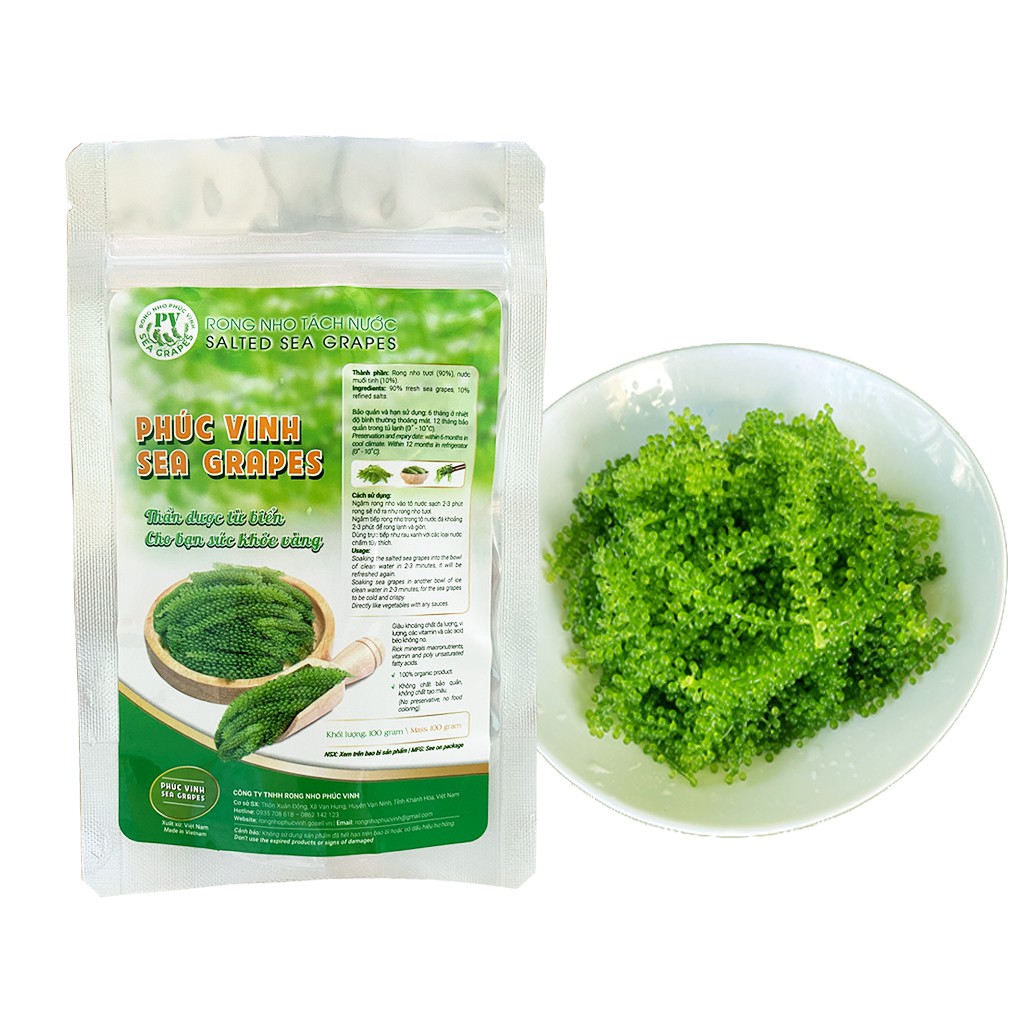 Rong Nho Tách Nước Phúc Vinh Gói 100gr Ăn Liền Thơm Ngon Giòn Giòn - Hàng Loại 1 | BigBuy360 - bigbuy360.vn