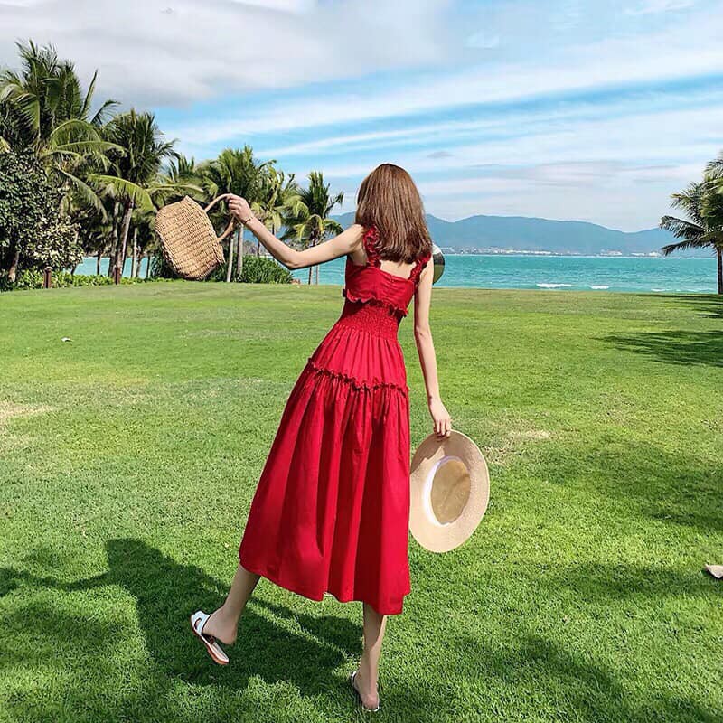 Đầm maxi đỏ chất mềm mịn cho chị em | BigBuy360 - bigbuy360.vn