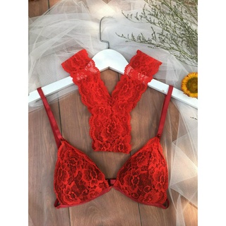 Bộ đồ lót màu đỏ ALA BRALETTE chất ren co giãn đường may tinh tế và vô cùng quyến rũ