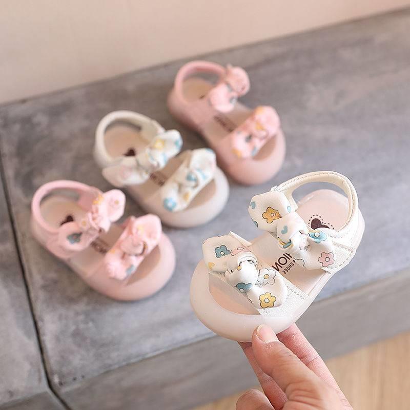 Dép sandal bé gái giày tập đi cho bé 0-3 tuổi xăng đan búp bê mũi cao chống vấp [DTD20]