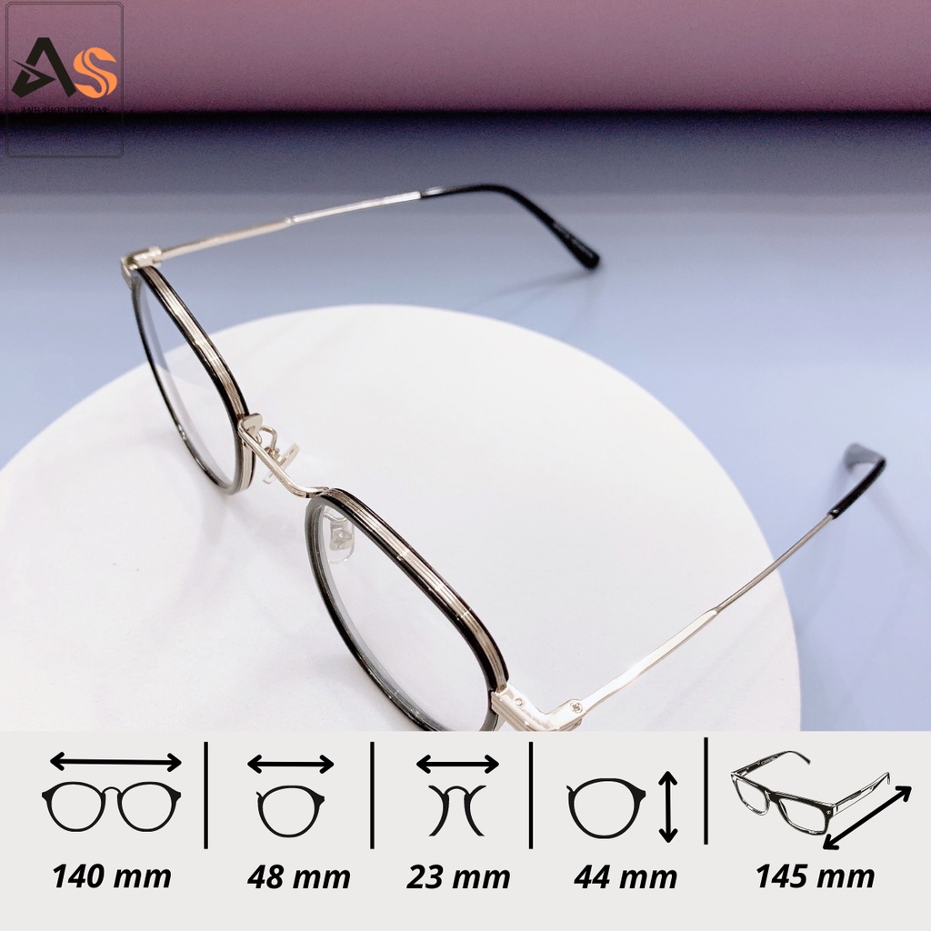 Gọng kính bầu kim loại thời trang nhỏ xinh chất liệu kim loại bền đẹp 9227
