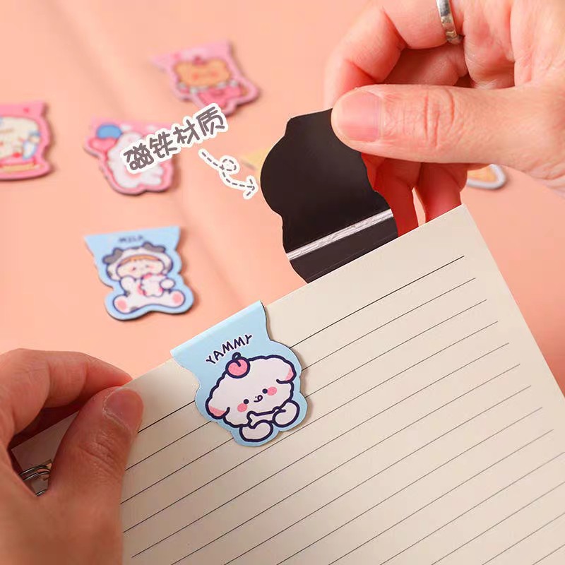 Miếng cài bookmark nam châm đánh dấu trang sách vở cute, Kẹp đánh dấu trang dễ thương