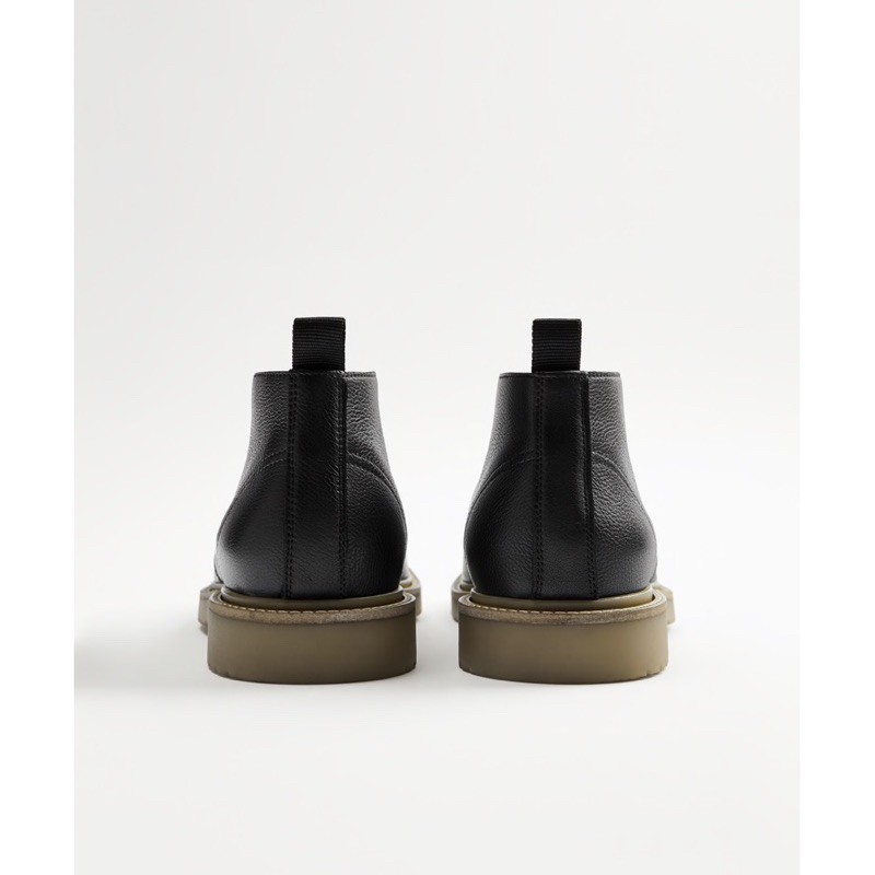 Giày tây Zara authentic LEATHER LACE-UP ANKLE BOOTS