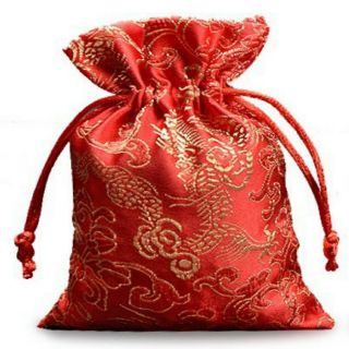 Combo 5 túi gấm đỏ thượng hải long phụng phong thủy