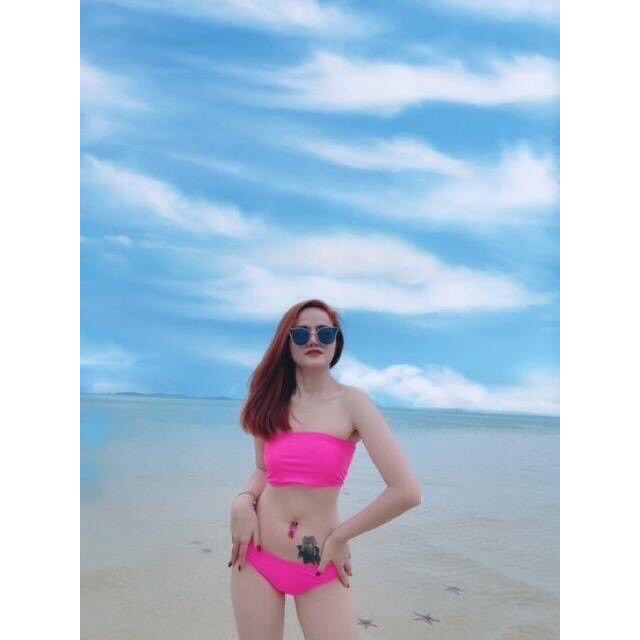 Bikini 2 Mảnh Ống Cúp Ngực Dạ Quang Nổi Bật, Đồ Bơi Áo Tắm Quây Ngực Ba Màu [Ảnh Chụp Thật]  - OS056