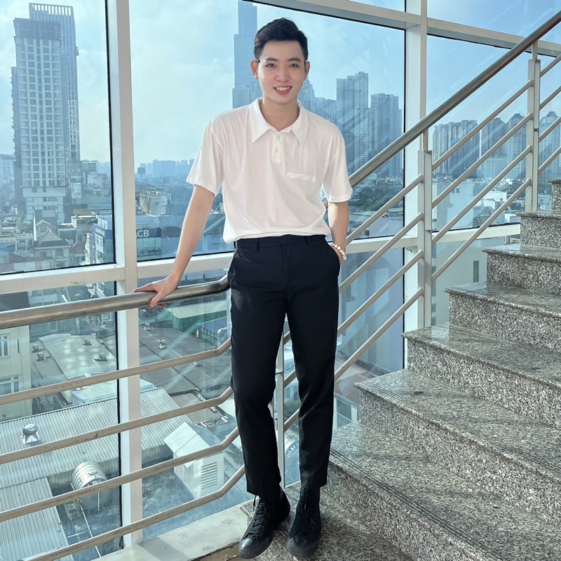 Áo Thun Polo Unisex Màu Trắng/Đen/Nâu Chất Thun Cotton Cao Cấp Phong Cách Hàn Quốc Mr Smile 99 Shop