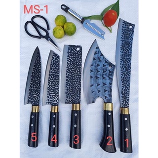 Dao bộ dao nhà bếp cao cấp làm từ nhíp xe ô tô chuyên chặt xương chặt gà vịt thái thịt siêu sắc bén hàng loại 1