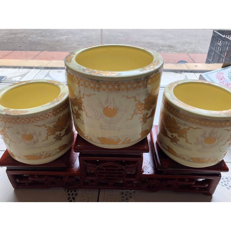 Bát Hương Thờ Men Vàng