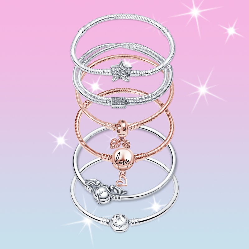Đối với ban đầu Pan Charm Hạt charm bán chạy 925 Silver Multi Chain Bracelet dành cho phụ nữ DIY