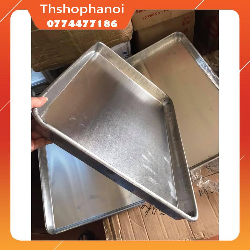 Khay nướng nhôm 40*60*5 nướng bánh không lỗ dày 1.2mm