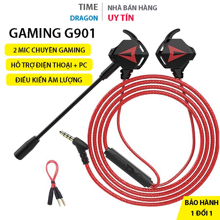 Tai nghe gaming G901 có dây hỗ trợ điện thoại máy tính chống ồn mic HD