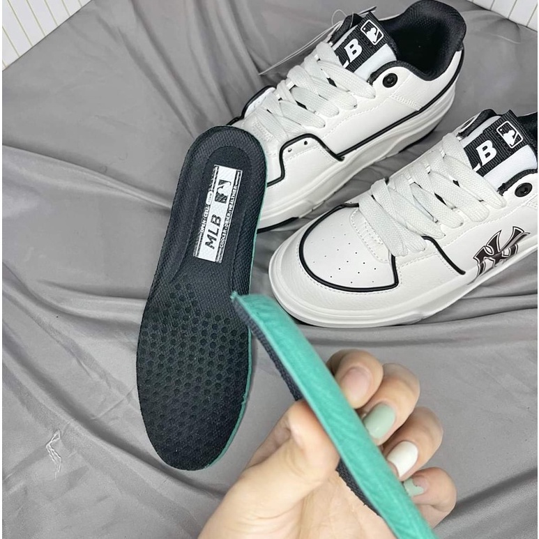 Giày M.L.B Chun.ky Liner New York Yankees ‘White Black’ nam nữ , giày M.L.B NY cao cấp full box+ bill