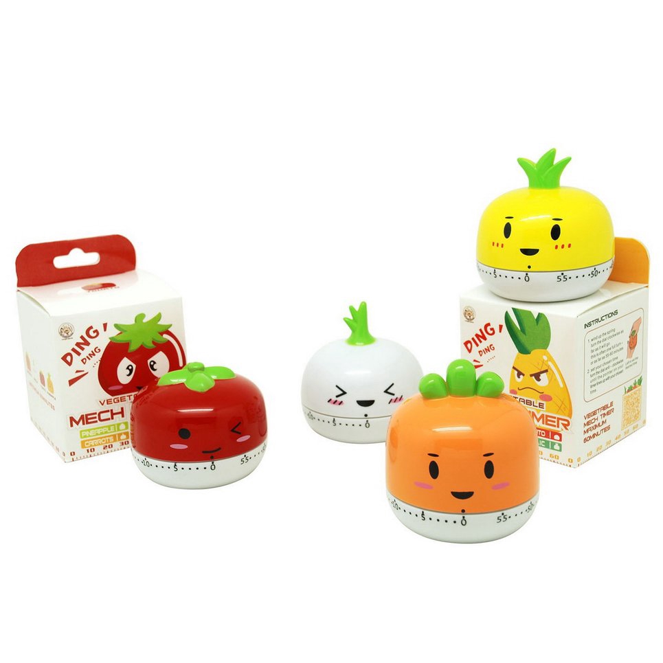 ◕‿◕NL Cute Kitchen Timer Countdown 60 Minutes Alarm Clock Mechanical Time Reminder