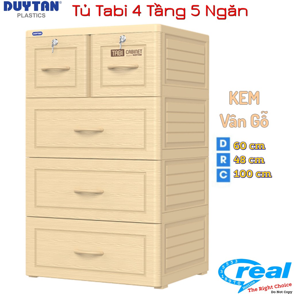 Tủ Nhựa Duy Tân TABI 4 Tầng-5 Ngăn - KT : 60 x 48 x 100cm