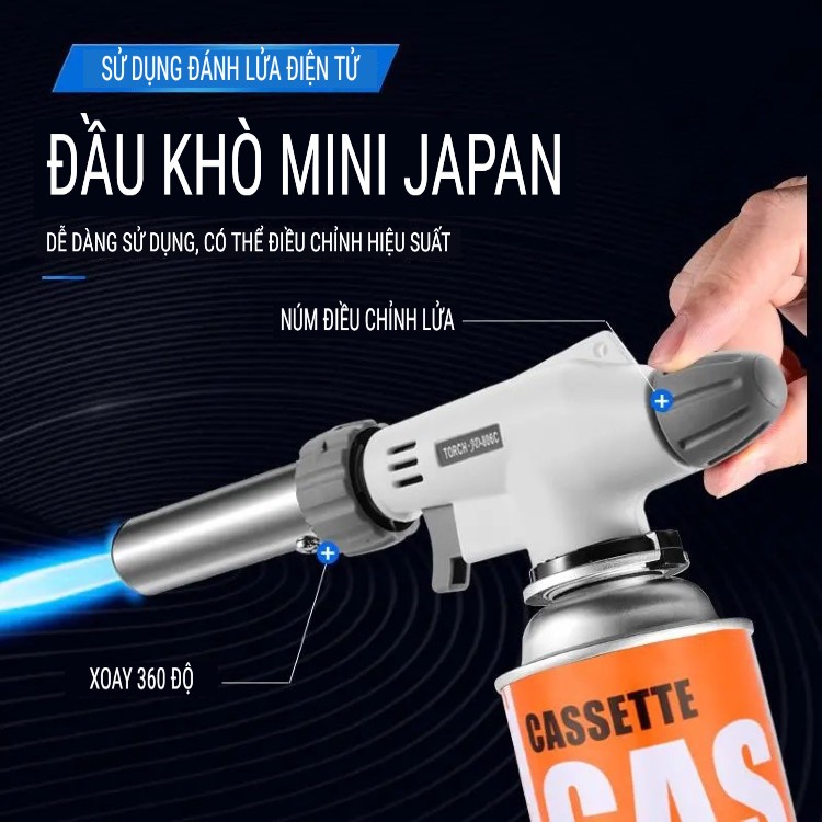 Đầu Khò Ga Chuyên Dụng, Tự động đánh Lửa, Khò Lửa Bình Gas MINI - Núm điều Chỉnh Nhiệt 1300 độ C - KG1