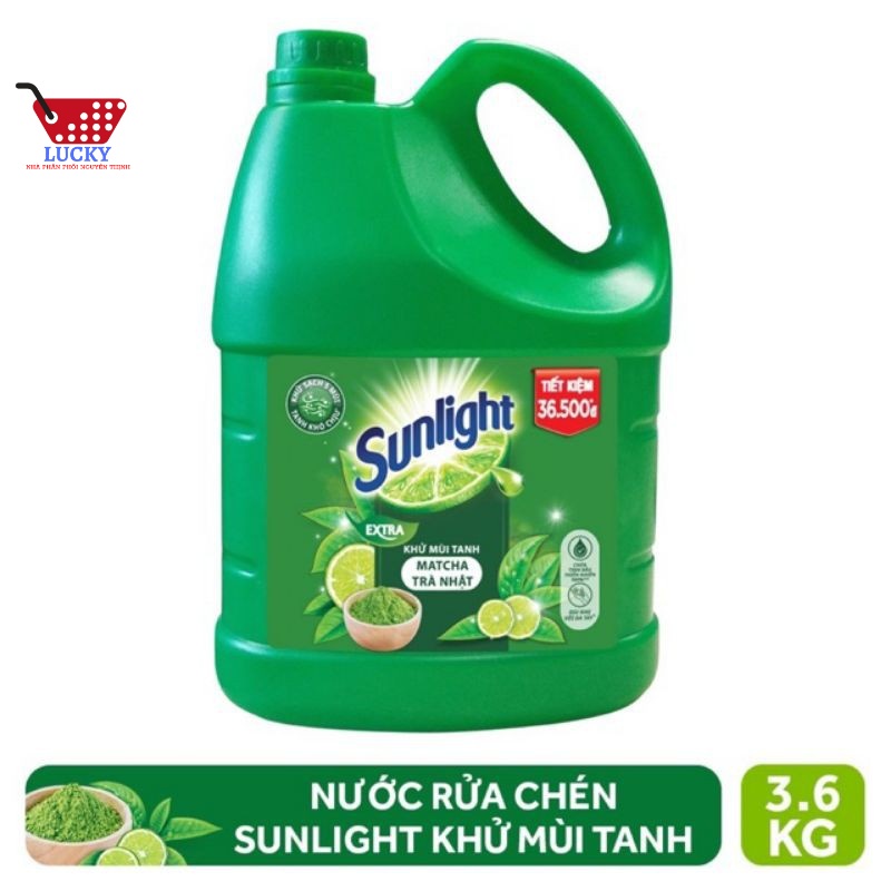 Can Nước rửa chén Sunlight 3,6kg Mastra- Trà nhật