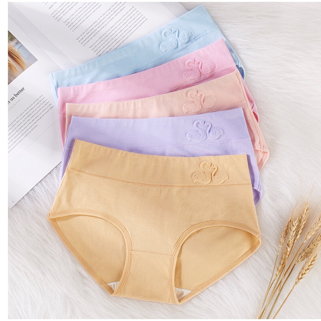 Lô 10 quần lót cotton màu hồng dày mịn, nâng mông, ôm khít biểu tượng đôi chim thiên nga, size L