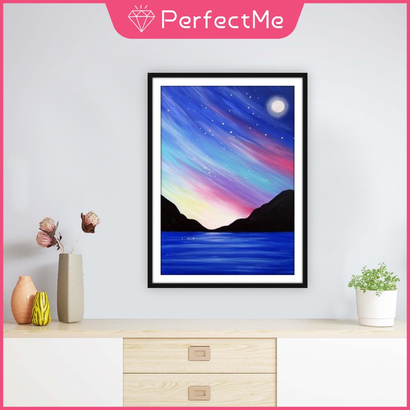 Bộ tranh đính đá 5D họa tiết bầu trời đêm độc đáo kích thước 30x40cm DIY dùng trang trí nhà cửa